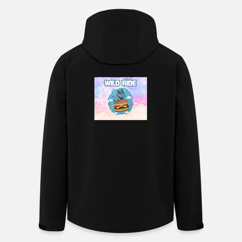Wild Ride Hippo Burger Patch - Men’s Recycled Softshell Jacket by Stanley/Stella - black