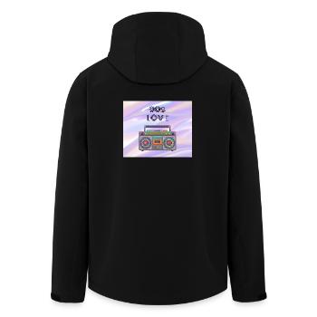 90s Liebe Boombox - Recycelte Männer Softshell-Jacke von Stanley/Stella - Schwarz - Hinten - AI Model Male 185 light (185cm)