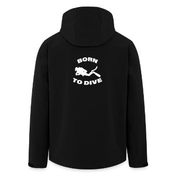 Né pour plonger - Veste softshell homme en polyester recyclé Stanley/Stella - noir - Dos - AI Model Male 185 light (185cm)