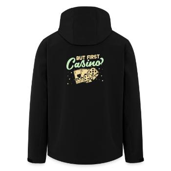 Gambling Fan But First Casino - Men’s Recycled Softshell Jacket by Stanley/Stella - black - Back - AI Model Male 185 light (185cm)