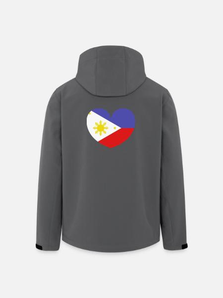 Philippines heart flag - Men’s Recycled Softshell Jacket by Stanley/Stella - black