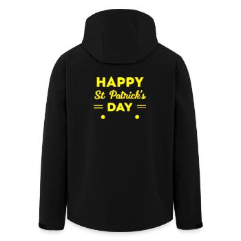Saint-Patrick Neon Jaune Joyeux Jour - Veste softshell homme en polyester recyclé Stanley/Stella - noir - Dos - AI Model Male 185 light (185cm)
