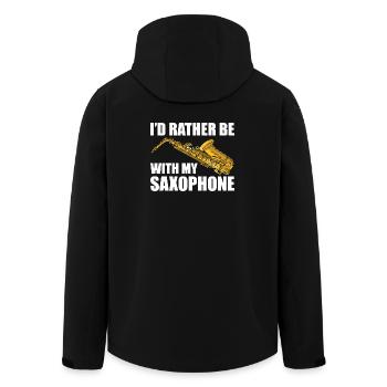 I'd rather be with my Saxophon Saxophon Player - Men’s Recycled Softshell Jacket by Stanley/Stella - black - Back - AI Model Male 185 light (185cm)