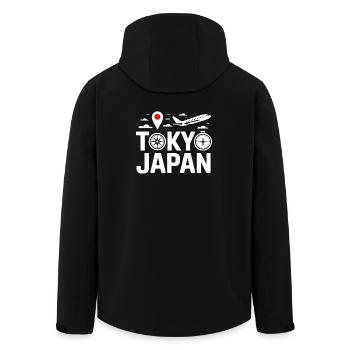 Tokyo Japan City Travel Motif - Men’s Recycled Softshell Jacket by Stanley/Stella - black - Back - AI Model Male 185 light (185cm)