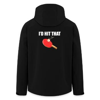 I'd hit that table tennis player - Men’s Recycled Softshell Jacket by Stanley/Stella - black - Back - AI Model Male 185 light (185cm)