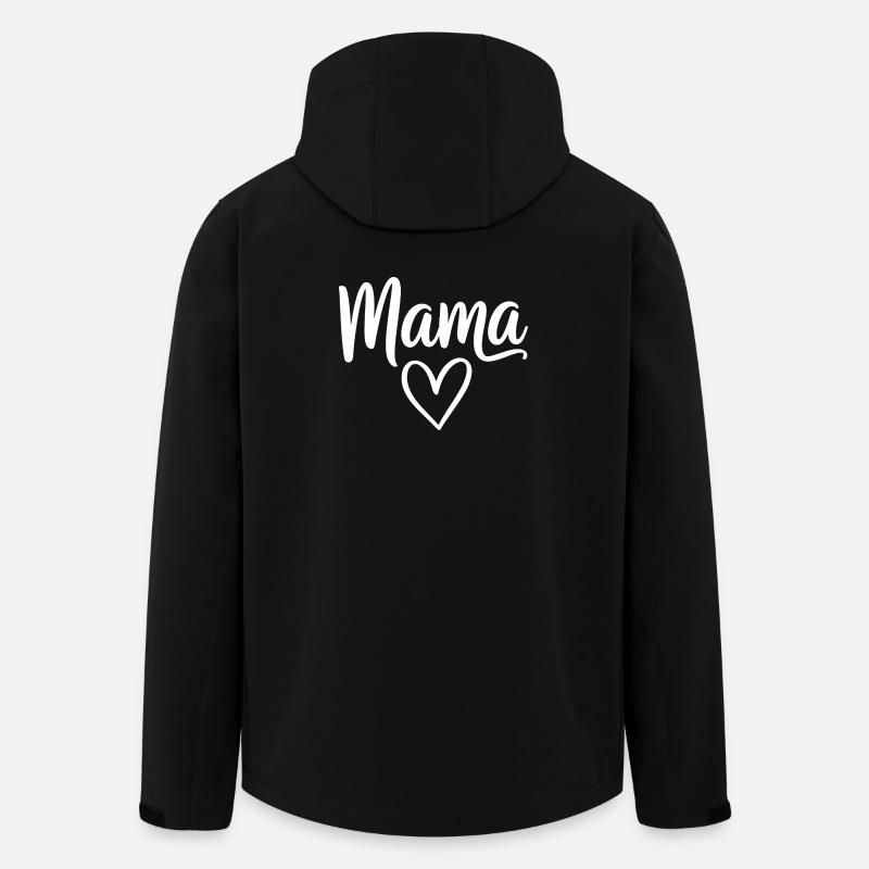Mama Heart Skript - Recycelte Männer Softshell-Jacke von Stanley/Stella - Schwarz
