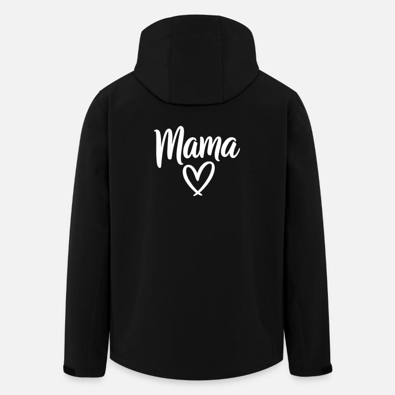 Mama Heart Script Logo - Veste softshell homme en polyester recyclé Stanley/Stella - noir