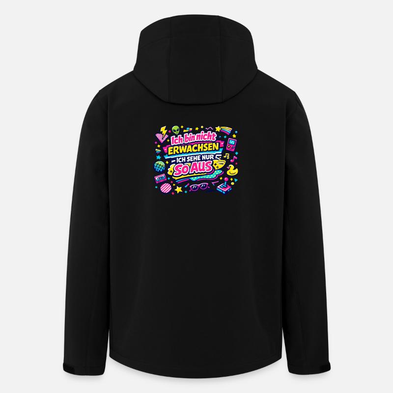 Ich bin nicht erwachsen – Retro - Recycelte Männer Softshell-Jacke von Stanley/Stella - Schwarz