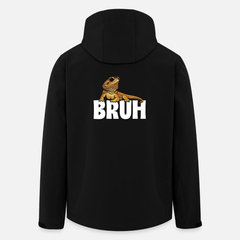 Bruh Bearded Dragon Funny Beardie - Men’s Recycled Softshell Jacket by Stanley/Stella - black