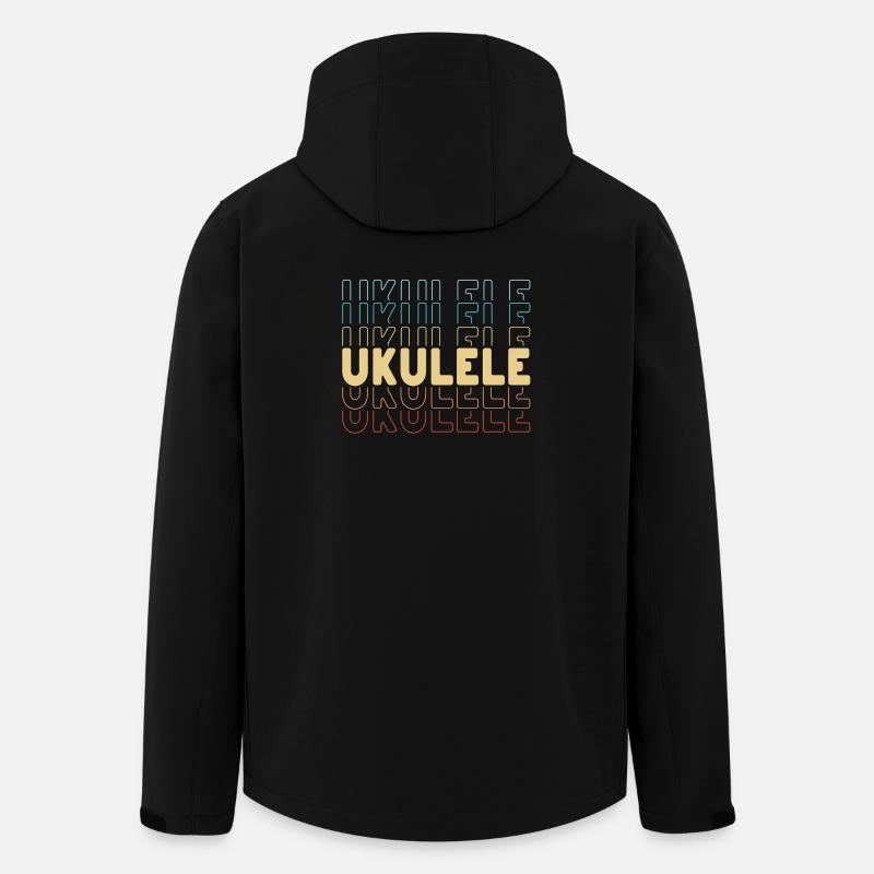 Typographie du ukulélé - Veste softshell homme en polyester recyclé Stanley/Stella - noir