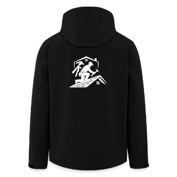 Silhouette du couvreur sur le toit - Veste softshell homme en polyester recyclé Stanley/Stella - noir - Dos - AI Model Male 185 light (185cm)