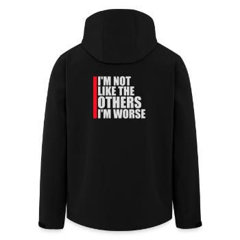 Je ne suis pas comme les autres, je suis pire, sarcasme drôle - Veste softshell homme en polyester recyclé Stanley/Stella - noir - Dos - AI Model Male 185 light (185cm)