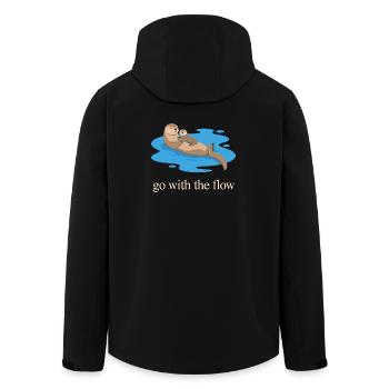 Otter Duo: Geh mit dem Strom - Recycelte Männer Softshell-Jacke von Stanley/Stella - Schwarz - Hinten - AI Model Male 185 light (185cm)