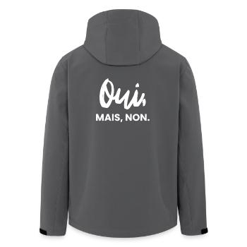 Ouimais non | Humour sarcastique - Veste softshell homme en polyester recyclé Stanley/Stella - noir - Dos - AI Model Male 185 light (185cm)