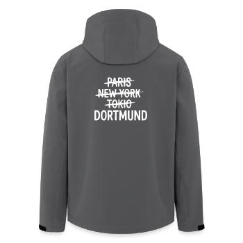 Dortmund, T-shirt de la ville Ruhrpott, Sweat à capuche, sac - Veste softshell homme en polyester recyclé Stanley/Stella - charbon - Dos - AI Model Male 185 light (185cm)