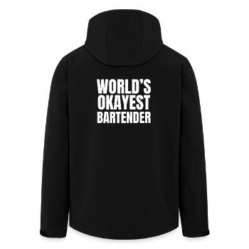 World's Okayest Bartender - Funny Mixology - Men’s Recycled Softshell Jacket by Stanley/Stella - black - Back - AI Model Male 185 light (185cm)