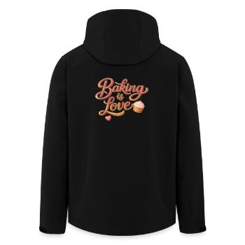 Baking is Love Backen Spruch Design - Recycelte Männer Softshell-Jacke von Stanley/Stella - Schwarz - Hinten - AI Model Male 185 light (185cm)
