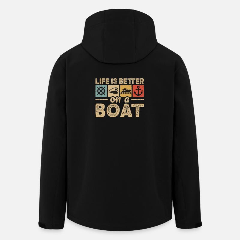 Capitaine de bateau nautique Marin Naviguant - Veste softshell homme en polyester recyclé Stanley/Stella - noir