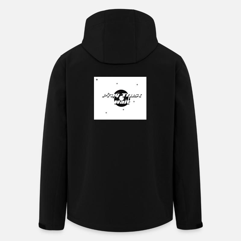 Priez, faites confiance et attendez - Veste softshell homme en polyester recyclé Stanley/Stella - noir