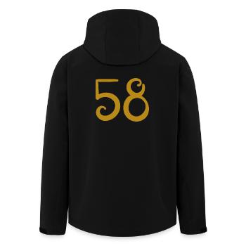 58 - Men’s Recycled Softshell Jacket by Stanley/Stella - black - Back - AI Model Male 185 light (185cm)