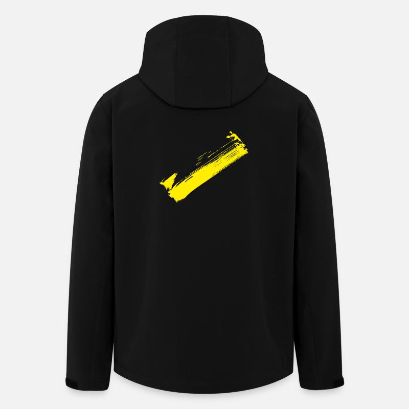 Brush Style Stripe - Diagonal Yellow - Men’s Recycled Softshell Jacket by Stanley/Stella - black