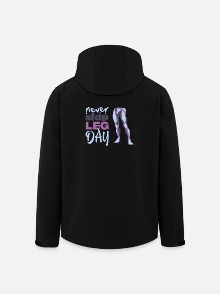 Never Skid Leg Day Graphic - Men’s Recycled Softshell Jacket by Stanley/Stella - black