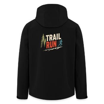 Trail Run - Recycelte Männer Softshell-Jacke von Stanley/Stella - Schwarz - Hinten - AI Model Male 185 light (185cm)