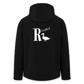 Endlich in Rente - Recycelte Männer Softshell-Jacke von Stanley/Stella - Schwarz - Hinten - AI Model Male 185 light (185cm)