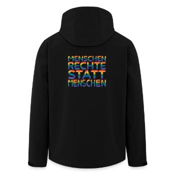 Menschenrechte Statement für Demokratie Fans - Recycelte Männer Softshell-Jacke von Stanley/Stella - Schwarz - Hinten - AI Model Male 185 light (185cm)
