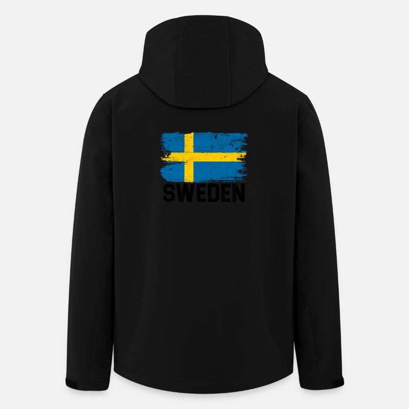 Schwedische Pinselflagge - Recycelte Männer Softshell-Jacke von Stanley/Stella - Schwarz
