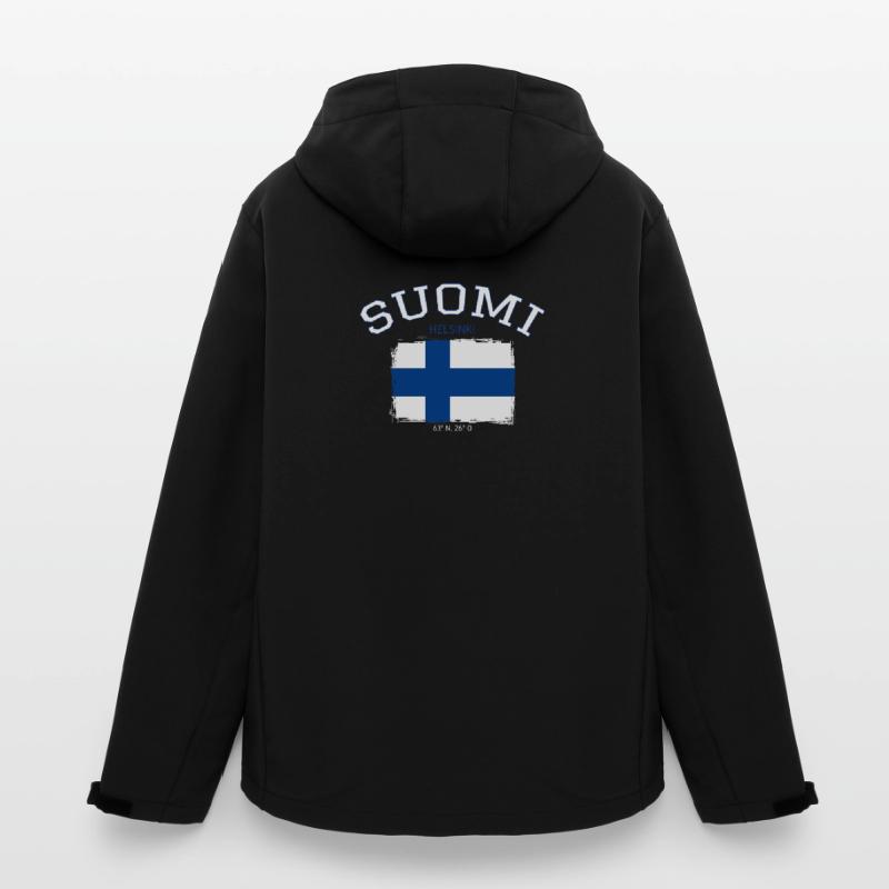 Drapeau de la Finlande avec référence à Helsinki Veste softshell homme en polyester recyclé Stanley/Stella