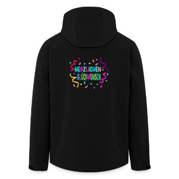 Congratulations - Confetti - Men’s Recycled Softshell Jacket by Stanley/Stella - black - Back - AI Model Male 185 light (185cm)