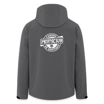 Camino Primitivo Pilger-Stempel | Jakobsweg - Recycelte Männer Softshell-Jacke von Stanley/Stella - Anthrazit - Hinten - AI Model Male 185 light (185cm)