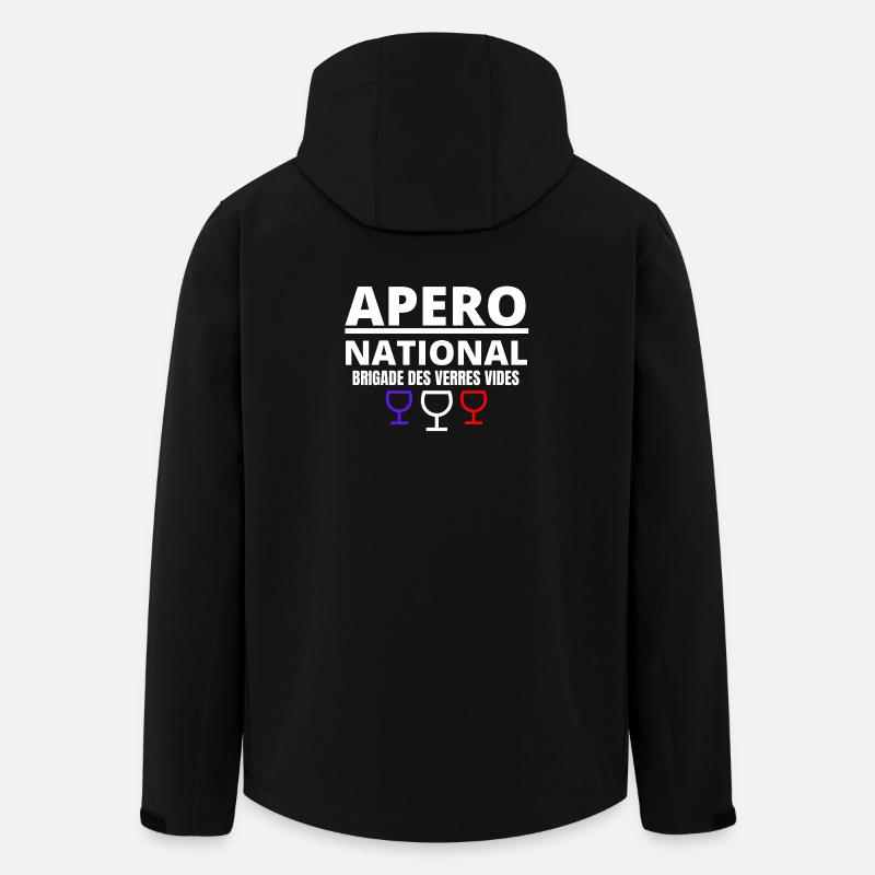 apéro, apéro national, picole nationale - Veste softshell homme en polyester recyclé Stanley/Stella - noir