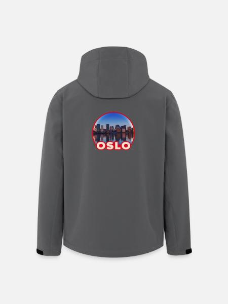 Oslo Skyline Round Logo - Men’s Recycled Softshell Jacket by Stanley/Stella - black