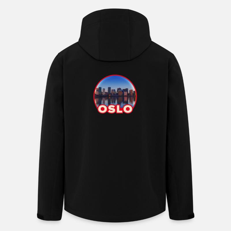 Oslo Skyline Round Logo - Men’s Recycled Softshell Jacket by Stanley/Stella - black