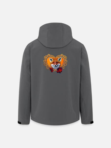 Wonderful fox head with heart - Men’s Recycled Softshell Jacket by Stanley/Stella - black