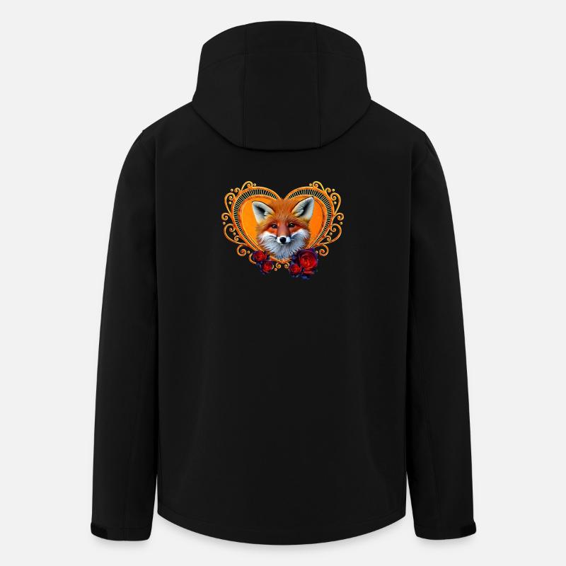 Wonderful fox head with heart - Men’s Recycled Softshell Jacket by Stanley/Stella - black