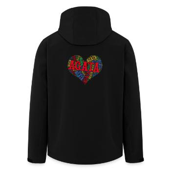 T-Shirt Agata Wortwolke Herz T-Shirt - Recycelte Männer Softshell-Jacke von Stanley/Stella - Schwarz - Hinten - AI Model Male 185 light (185cm)