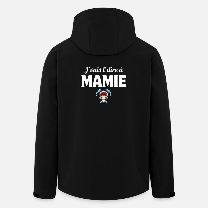 j'vais l'dire, enfant, super mamie - Veste softshell homme en polyester recyclé Stanley/Stella - noir