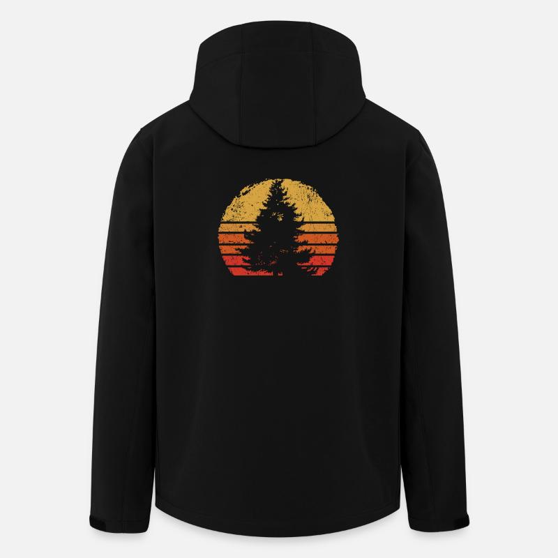 Sunset Pine Silhouette - Recycelte Männer Softshell-Jacke von Stanley/Stella - Schwarz
