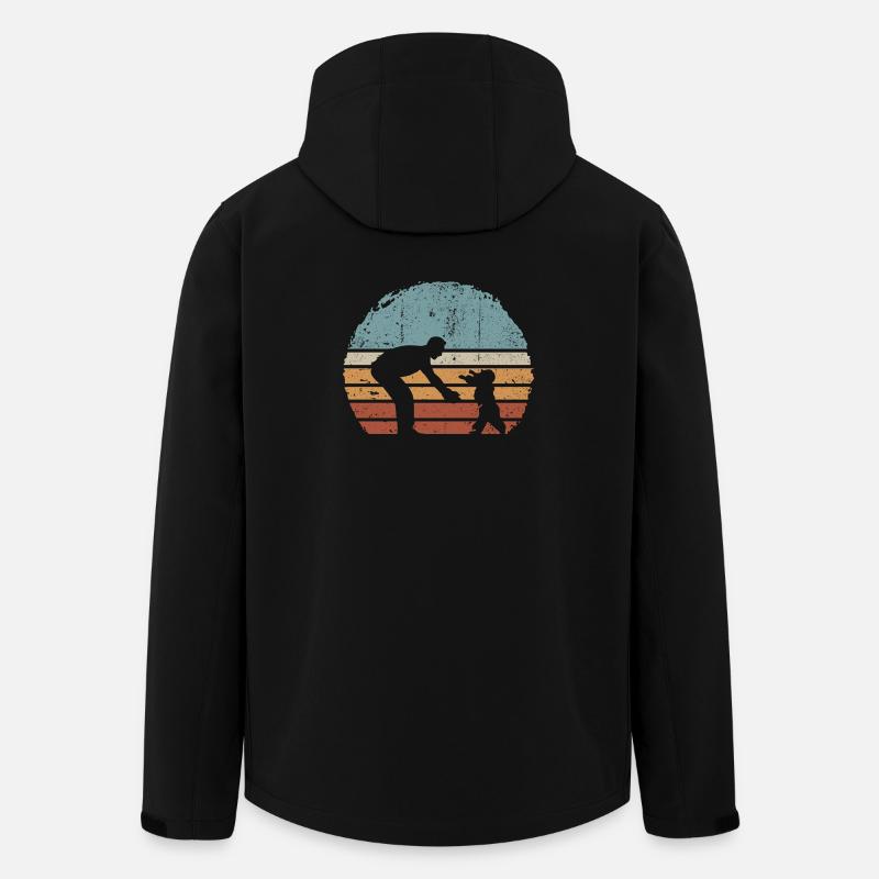 Sunset Parent and Child Silhouette - Men’s Recycled Softshell Jacket by Stanley/Stella - black