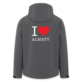 I LOVE ALMATY Kasachstan - Recycelte Männer Softshell-Jacke von Stanley/Stella - Anthrazit - Hinten - AI Model Male 185 light (185cm)