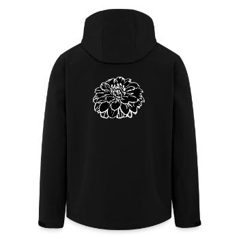 Blume schwarz Blumen schwarz Blüte graphic florals - Recycelte Männer Softshell-Jacke von Stanley/Stella - Schwarz - Hinten - AI Model Male 185 light (185cm)