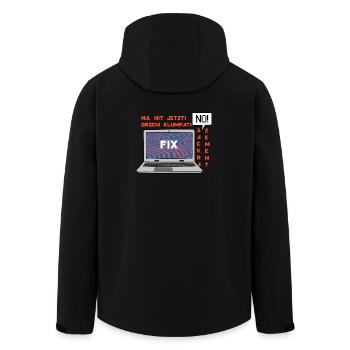 Pas de photo 🤬 Klumpat ! Conception d’humour rétro par ordinateur - Veste softshell homme en polyester recyclé Stanley/Stella - noir - Dos - AI Model Male 185 light (185cm)