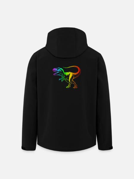 Tyrannosaurus Rex Dinosaur, Rainbow T-Rex - Men’s Recycled Softshell Jacket by Stanley/Stella - black