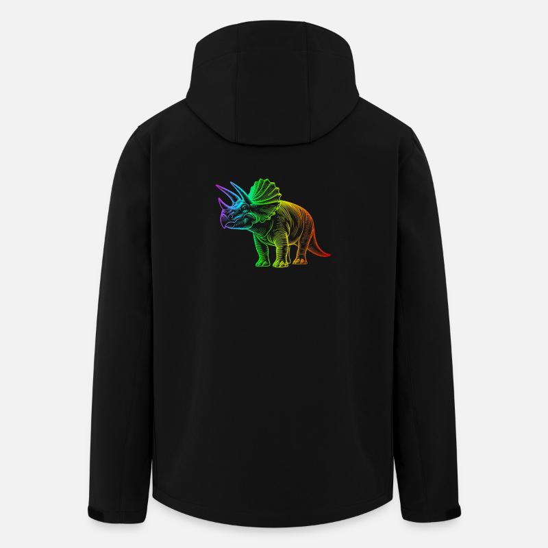 Regenbogen-Triceratops-Dinosaurier - Recycelte Männer Softshell-Jacke von Stanley/Stella - Schwarz