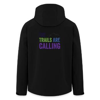 The Trails Are Calling - Men’s Recycled Softshell Jacket by Stanley/Stella - black - Back - AI Model Male 185 light (185cm)