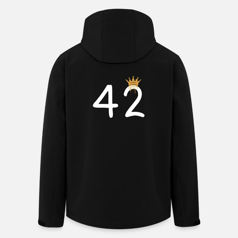 Graffiti-Zahl 42 mit Krone - Recycelte Männer Softshell-Jacke von Stanley/Stella - Schwarz