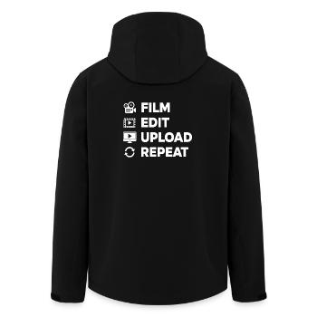 Videobearbeitung Filmerstellung Ersteller von Inhalten - Recycelte Männer Softshell-Jacke von Stanley/Stella - Schwarz - Hinten - AI Model Male 185 light (185cm)